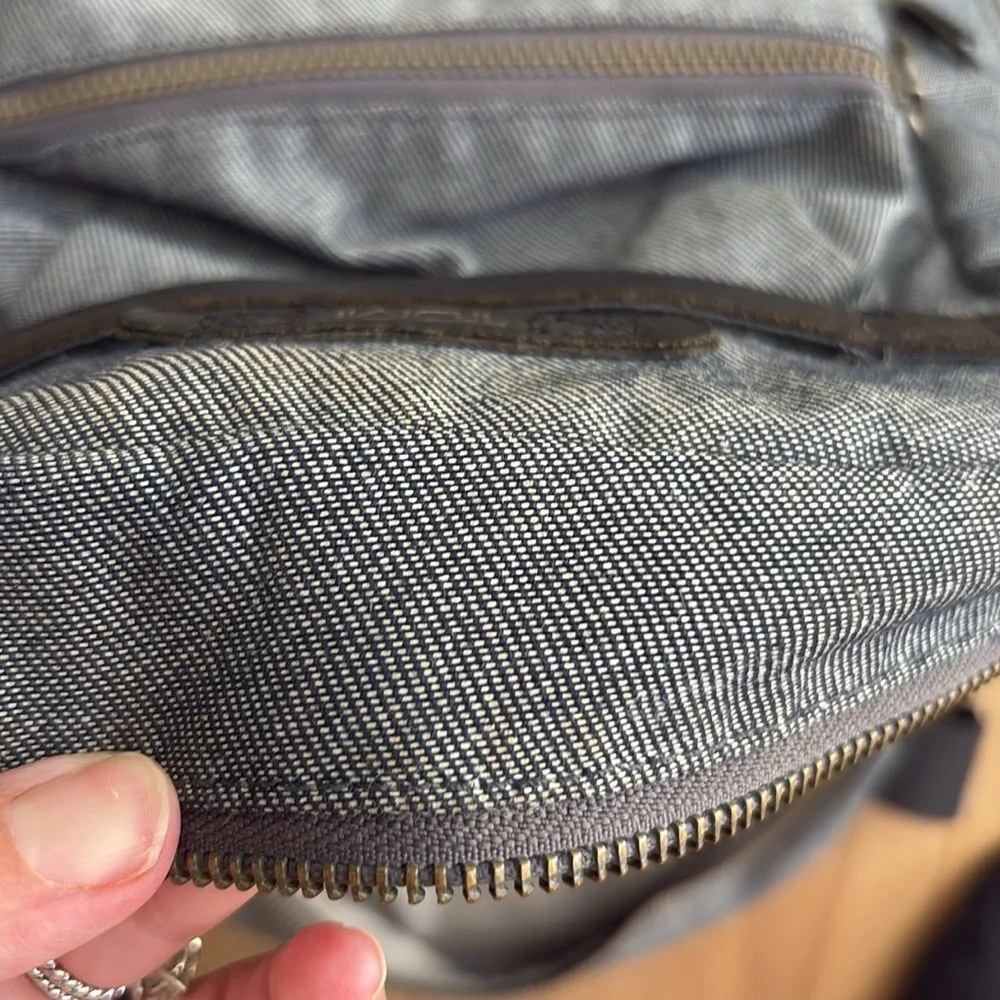 Tumi one strap demin backpack